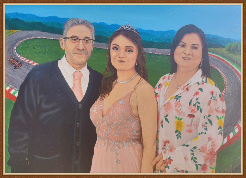 Portret de familie personalizat - tablou pe panza